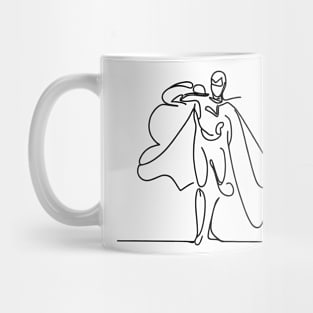 Minimalist line art Superhero Silhouette | Character 3 Mug